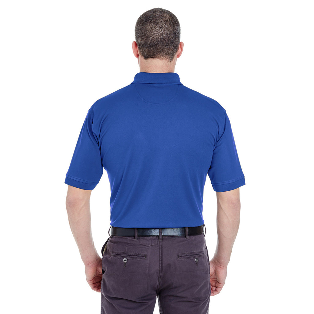 UltraClub Men's Cobalt Platinum Performance Pique Polo with TempControl Technology