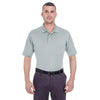 UltraClub Men's Grey Platinum Performance Pique Polo with TempControl Technology