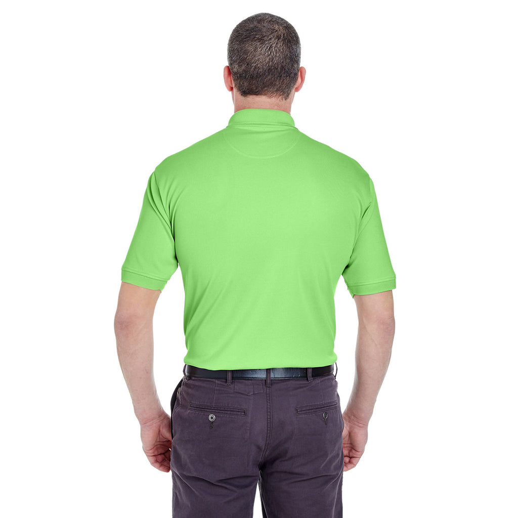 UltraClub Men's Light Green Platinum Performance Pique Polo with TempControl Technology