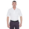 UltraClub Men's White Platinum Performance Pique Polo with TempControl Technology