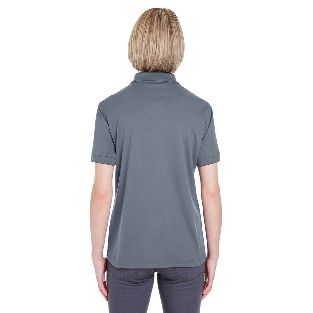 UltraClub Women's Charcoal Platinum Performance Pique Polo with TempControl Technology