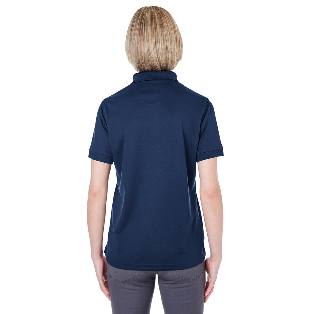 UltraClub Women's Navy Platinum Performance Pique Polo with TempControl Technology