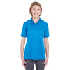 UltraClub Women's Ocean Blue Platinum Performance Pique Polo with TempControl Technology