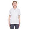 UltraClub Women's White Platinum Performance Pique Polo with TempControl Technology