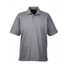 UltraClub Men's Charcoal Heather Heathered Pique Polo