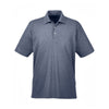 UltraClub Men's Navy Heather Heathered Pique Polo