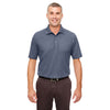 UltraClub Men's Navy Heather Heathered Pique Polo