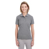 UltraClub Women's Charcoal Heather Heathered Pique Polo