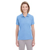 UltraClub Women's Columbia Blue Heather Heathered Pique Polo