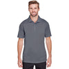 UltraClub Men's Charcoal/Navy Cavalry Twill Performance Polo