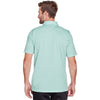 UltraClub Men's White/Jade Cavalry Twill Performance Polo