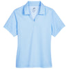 UltraClub Women's White/Columbia Blue Cavalry Twill Performance Polo