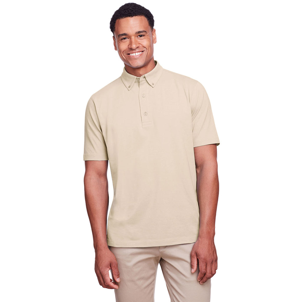 UltraClub Men's Stone Lakeshore Stretch Cotton Performance Polo