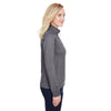 UltraClub Women's Charcoal Heather Navigation Heather Performance Full-Zip