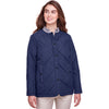 UltraClub Women's Navy Dawson Quilted Hacking Jacket