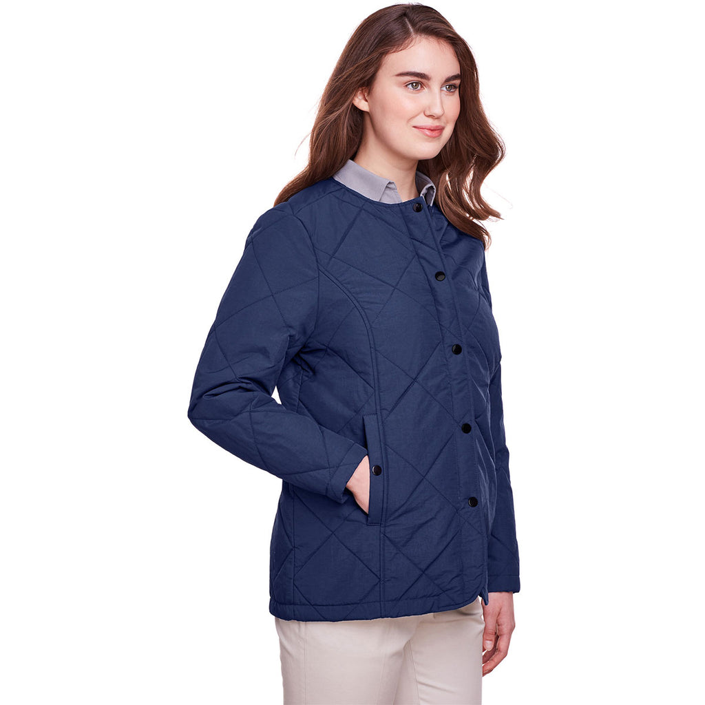 UltraClub Women's Navy Dawson Quilted Hacking Jacket