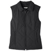 UltraClub Women's Black Dawson Quilted Hacking Vest