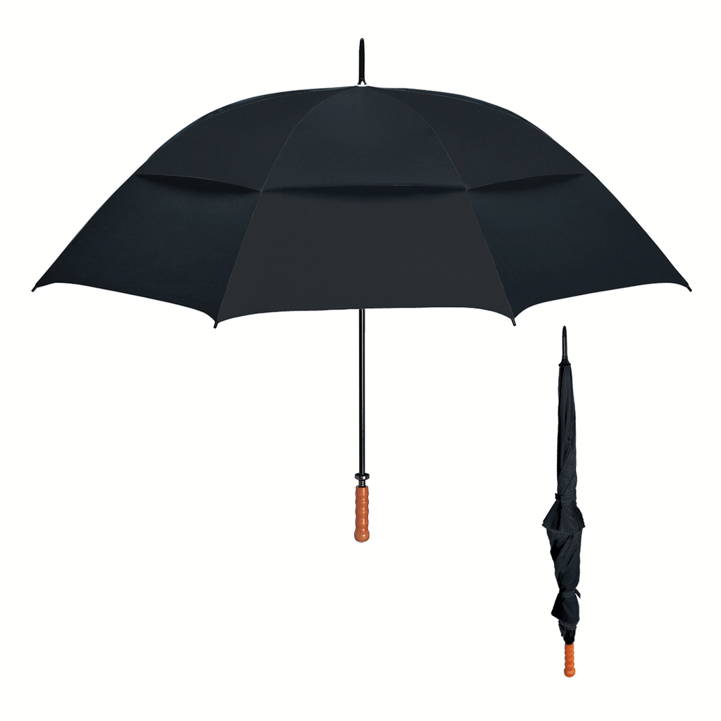 Hit Black 68" Arc Windproof Vented Umbrella