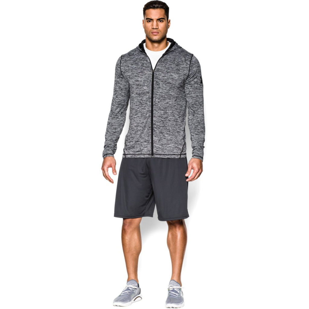 Under Armour Corporate Men's Charcoal Heather Tech Full Zip Hoodie