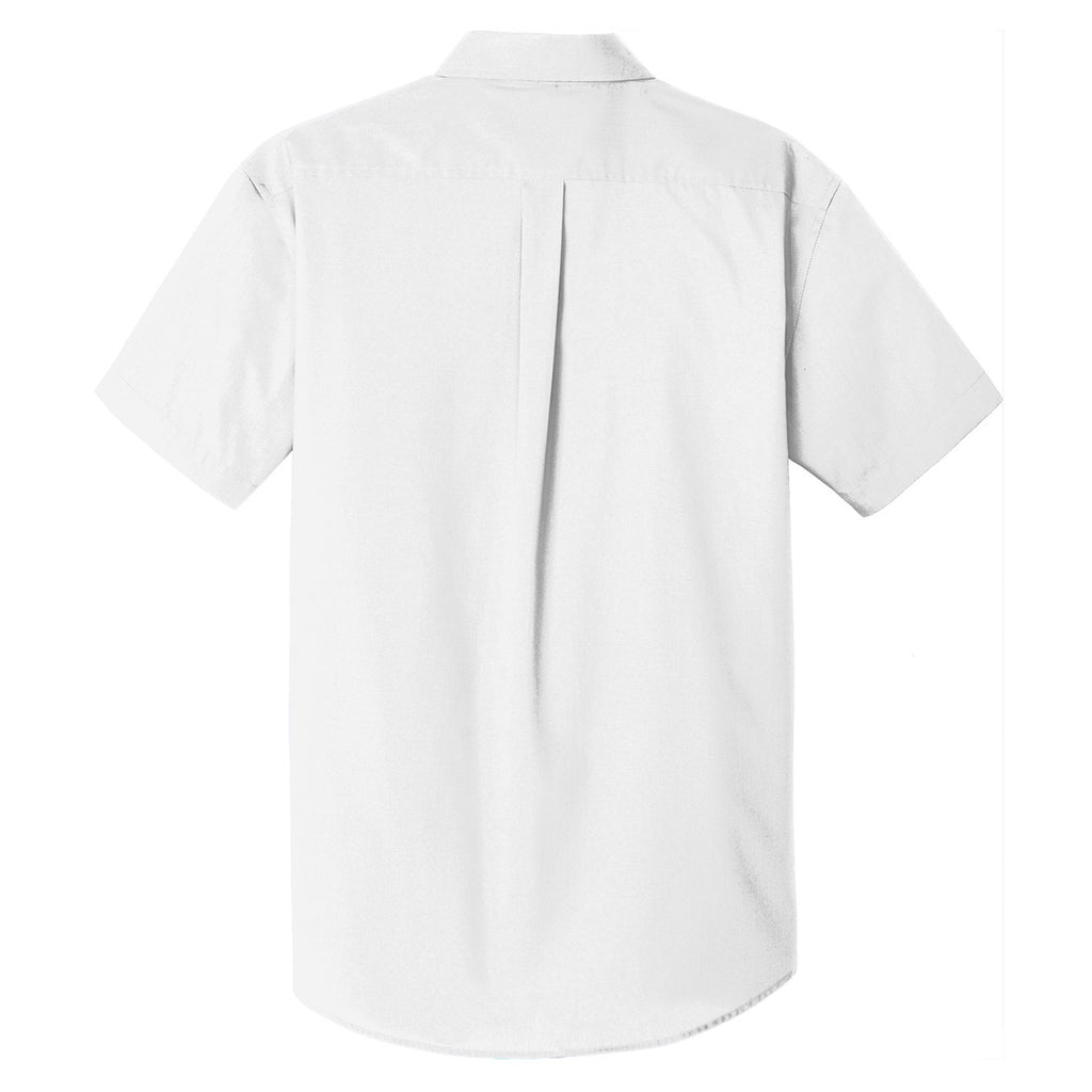 Port Authority Men's White Short Sleeve Carefree Poplin Shirt