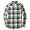 Port Authority Men's Snow White/Black Plaid Flannel Shirt