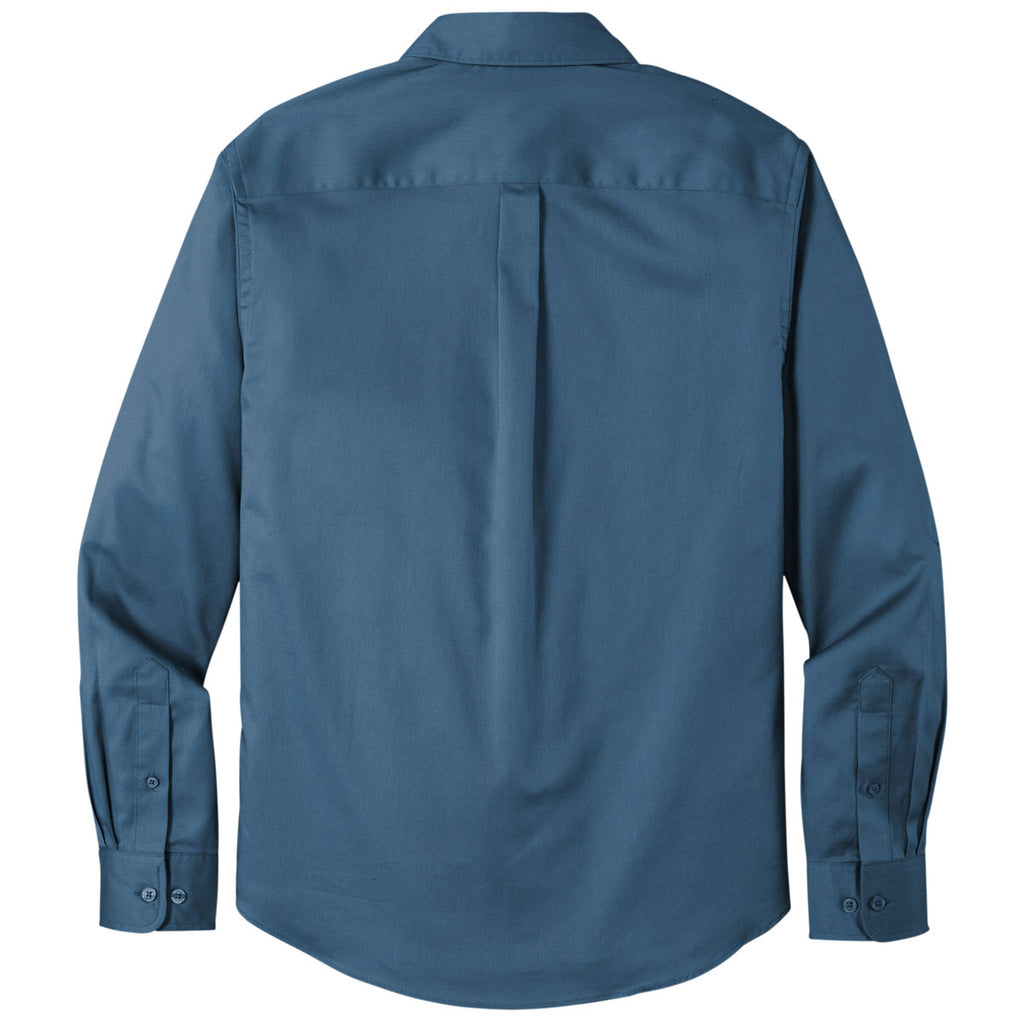 Port Authority Men's Regatta Blue Long Sleeve SuperPro React Twill Shirt