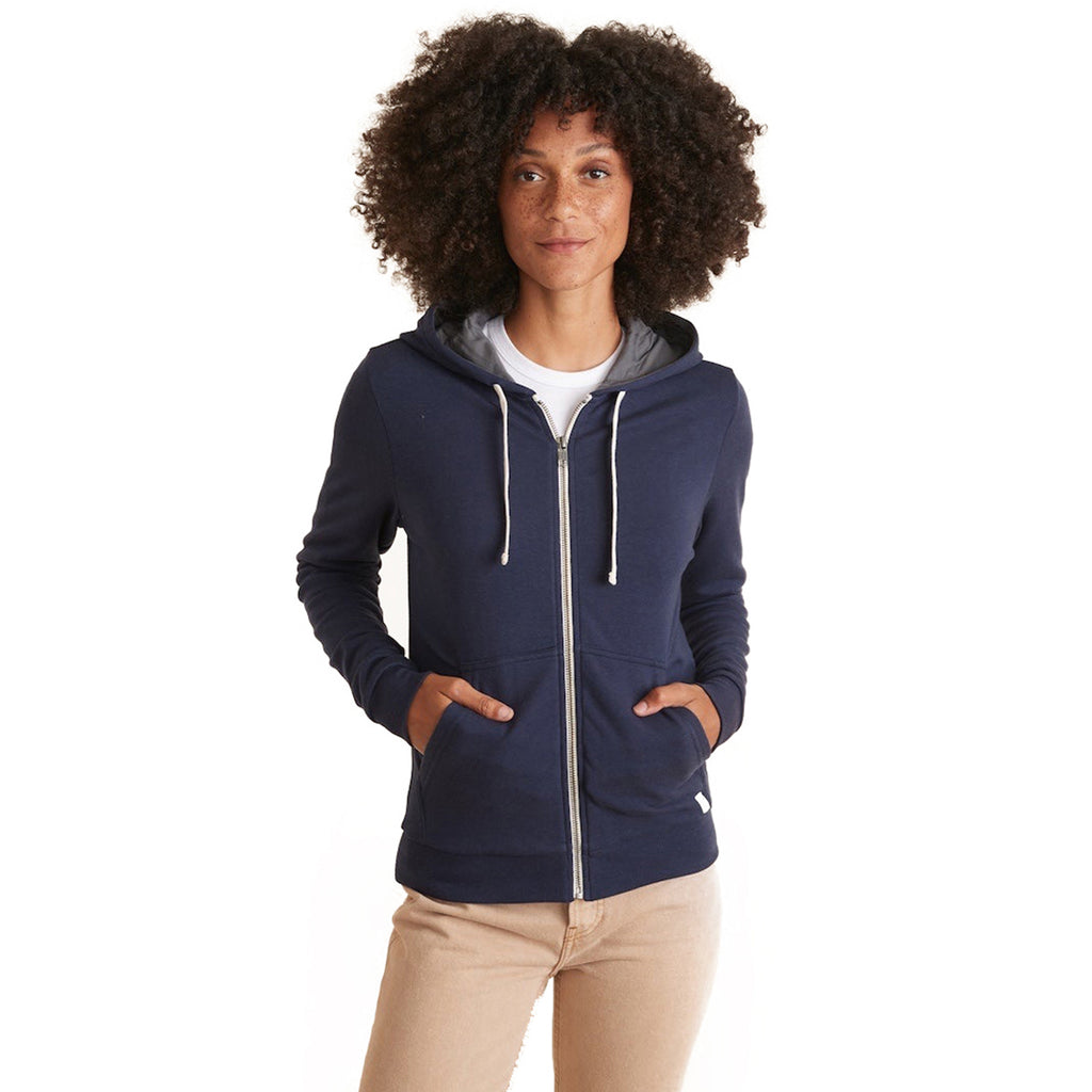 Marine Layer Women's True Navy/Asphalt Signature Lined Zip Hoodie