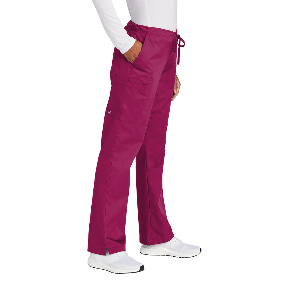 WonderWink Women's Wine WorkFlex Flare Leg Cargo Pant