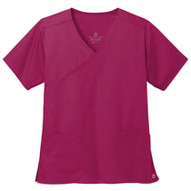 WonderWink Women's Wine WorkFlex Mock Wrap Top
