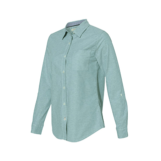 Weatherproof Women's Blue Aqua Vintage Stretch Brushed Oxford Shirt