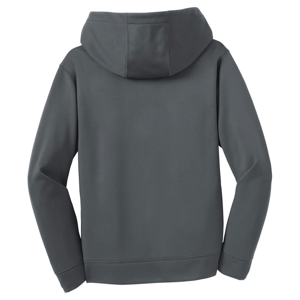 Sport-Tek Youth Dark Smoke Grey Sport-Wick Fleece Hooded Pullover