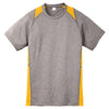 Sport-Tek Youth Vintage Heather/ Gold Heather Colorblock Contender Tee