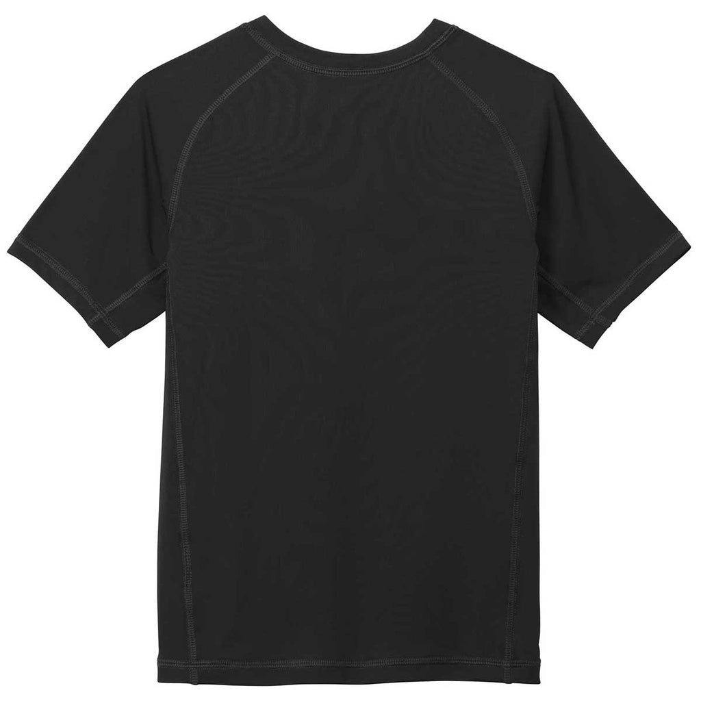 Sport-Tek Youth Black Short Sleeve Rashguard Tee