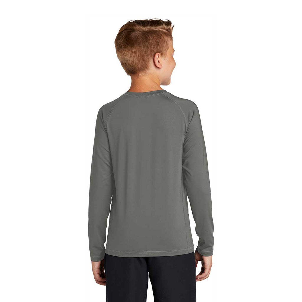 Sport-Tek Youth Dark Smoke Grey Long Sleeve Rashguard Tee