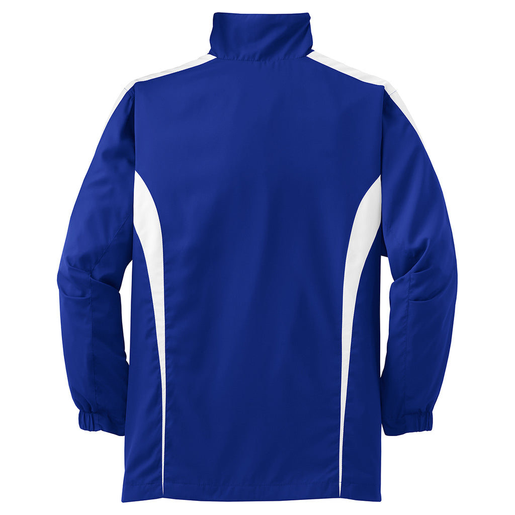 Sport-Tek Youth True Royal/White Colorblock Raglan Jacket