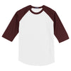 Sport-Tek Youth White/Maroon Colorblock Raglan Jersey