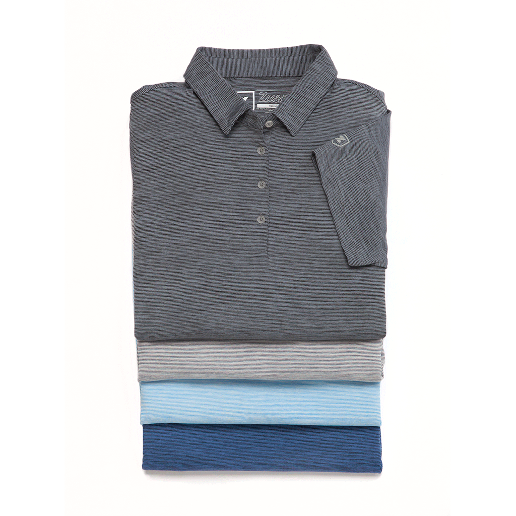 Zusa 3 Day Men's Summer Sky Heather Stripe Polo