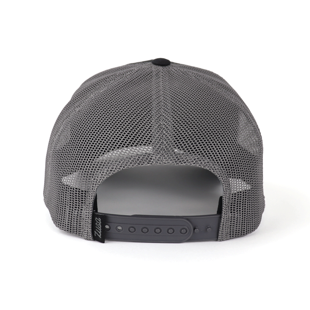 Zusa 3 Day Black/Charcoal Open Road Trucker Cap